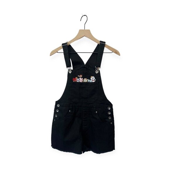 BT21 Embroidered Shortalls Size S Small Black Romper - Picture 1 of 6